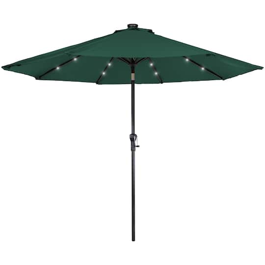 9Ft Solar Lighted Outdoor Patio Market Umbrella By Northlight in Hunter Green | 108" x 108" x 96" | Michaels®